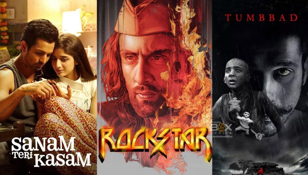 sanam teri kasam rockstar feature image A romantic scene from the Indian film "Sanam Teri Kasam" featuring a young man and woman happily examining a box, with warm lighting in the background.