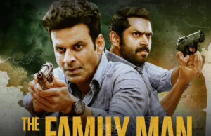 The Family Man Season 3 & What’s Next For Fans Gun-Toting Men, Crime Drama, Intense Action, Thriller, Telugu Movie Poster, Inside Box Office, The Family Man, Indian Espionage Thriller, Government Agents, High-Stakes Conflict, Mumbai Backdrop, Suspenseful Storyline, Double Agent Theme, Popular Indian Series, Movie Promotion.