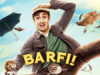 Barfi! (2012) A Quiet Symphony of Imperfection, Love, and Innocence
A man in vintage clothing, holding an umbrella, with a surprised expression, surrounded by flying feathers and a chicken, promoting a comedy movie titled "Barf!".