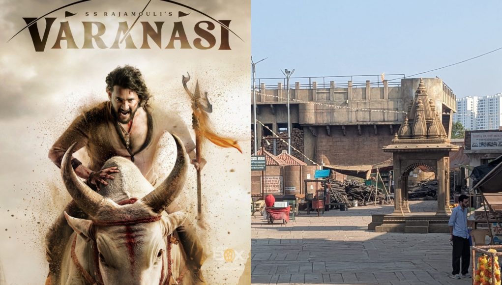 announcement of Varanasi film 2026 historical architecture and construction activity.